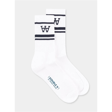 Wood Wood Double A 2P Socks Con 10009201-9517 White/Navy